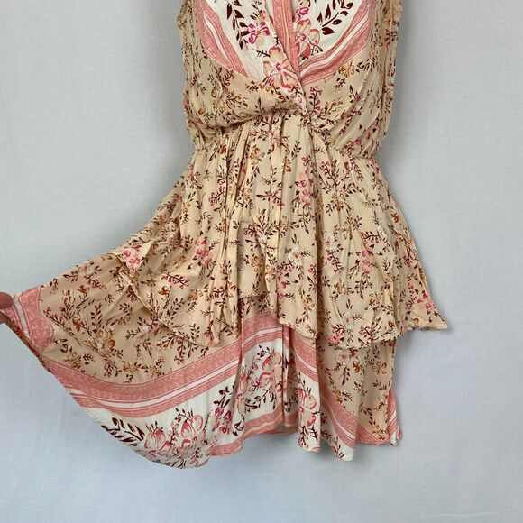 Umgee Tunic Dress Womens Medium Ditsy Floral Mock Wrap Romantic Boho Cottagecore - Picture 5 of 14